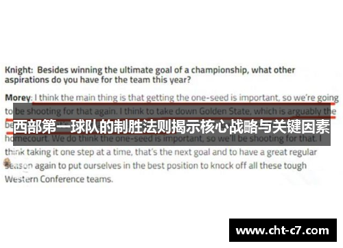 西部第一球队的制胜法则揭示核心战略与关键因素
